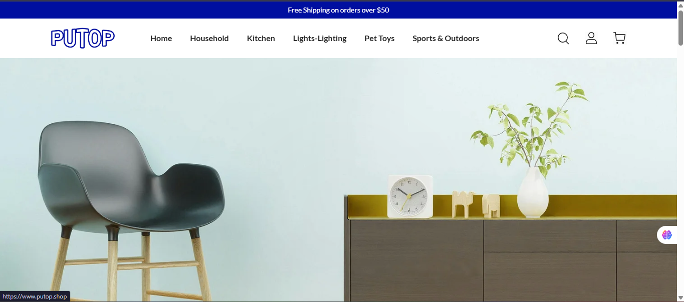 Homepage of Official Website of Putop.shop Screenshot of Official Website of Putop.shop